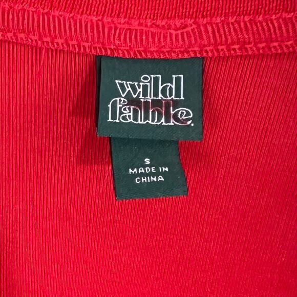 NWOT Wild Fable Balloon Sleeve Wrap Dress in Red Size Small - Picture 6 of 7